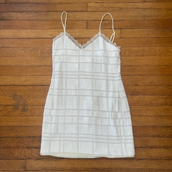 X by NBD Sequined Beaded White Mini Dress -Sz XS - Stunning - Picture 2 of 7